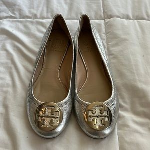 Tory Burch Good Condition Silver Flats